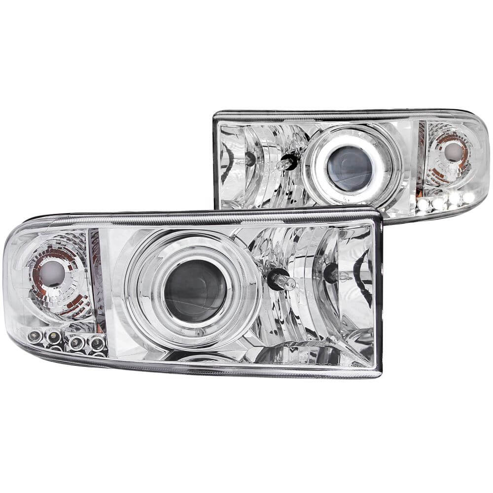 Anzo 111056 Headlights - Projector With Halo - Chrome Clear With Amber Reflectors