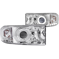 Anzo 111056 Headlights - Projector With Halo - Chrome Clear With Amber Reflectors