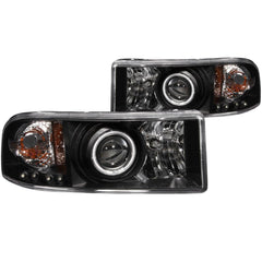 Anzo 111065 Headlights - Projector With Halo - Black Clear With Amber Reflectors