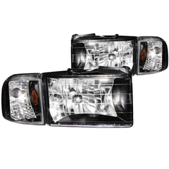 Anzo 111067 Headlights - Crystal - Black With Corner