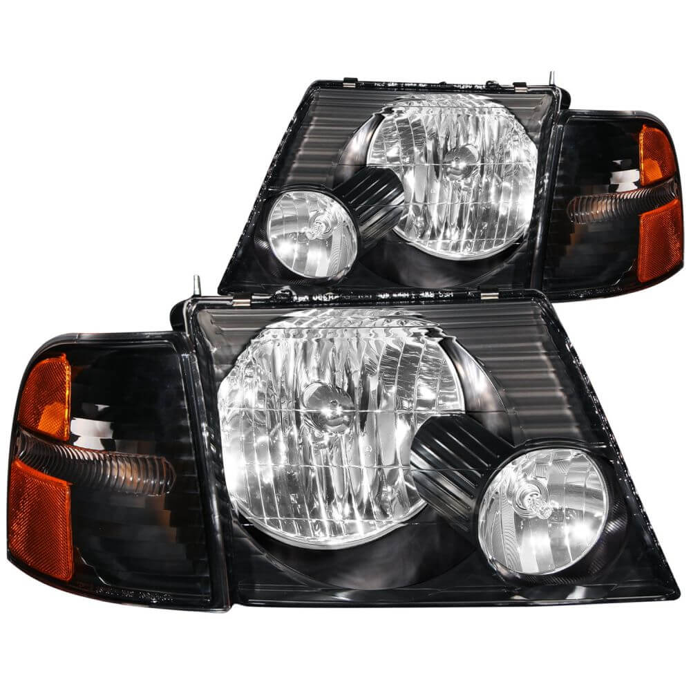 Anzo 111071 Headlights - Black With Amber Reflectors