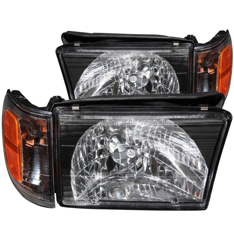 Anzo 111077 Headlights - Black With Amber Reflectors