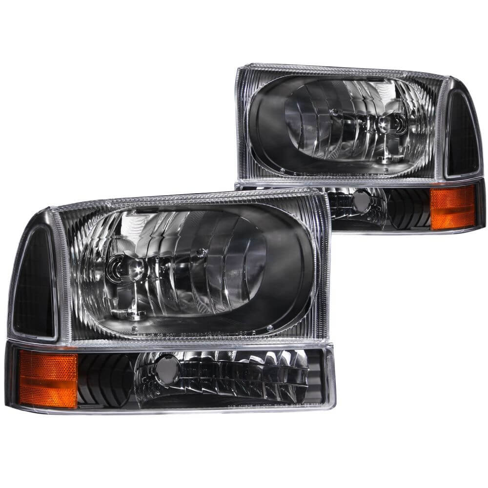 Anzo 111080 Headlights - Crystal - Black w/Corner Amber (2pc)