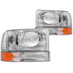 Anzo 111081 Headlights - Crystal - Chrome w/Corner Amber (2pc)