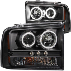 Anzo 111117 Headlights - Projector Halo - Black w/L.E.D Strip (CCFL) (1pc)