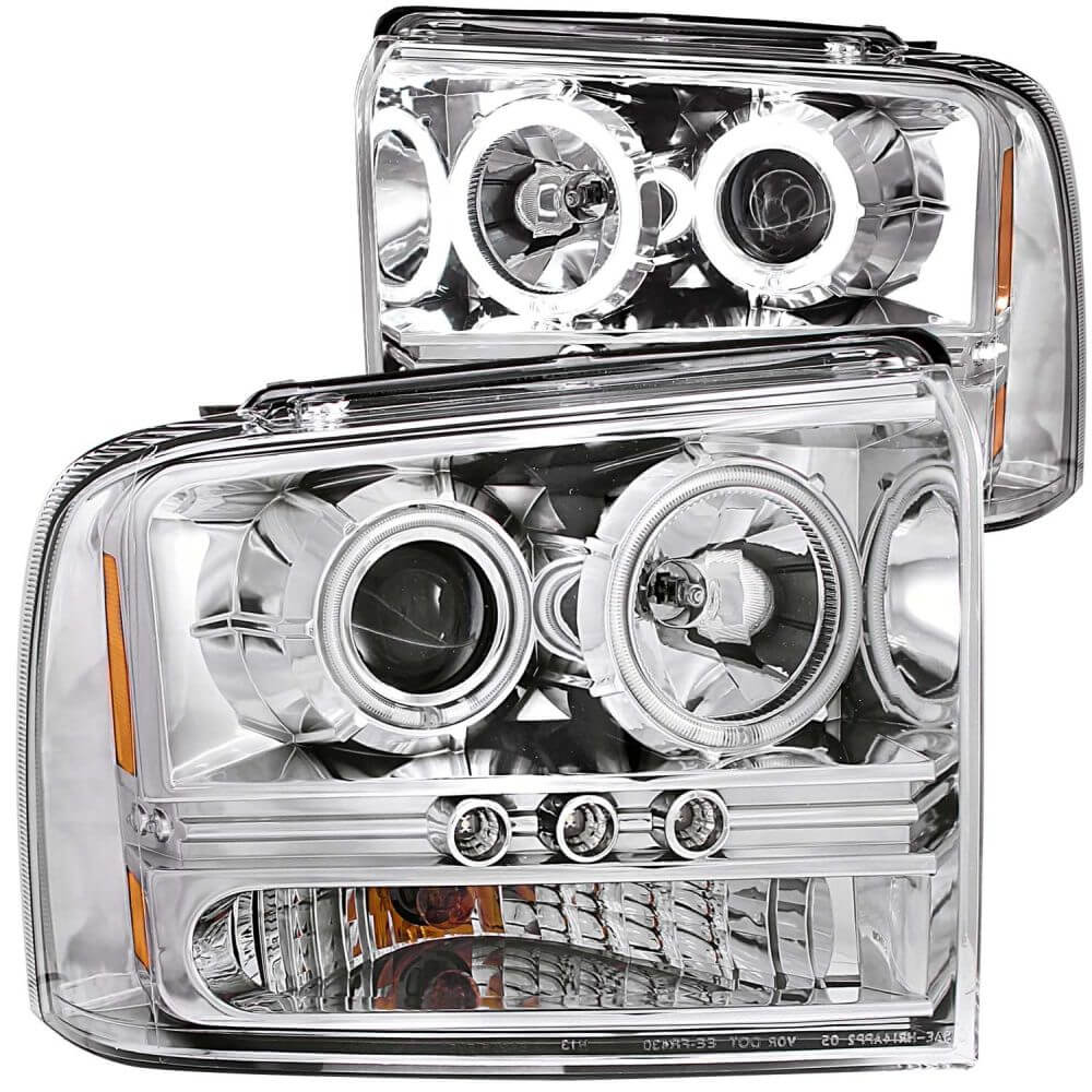 Anzo 111118 Headlights - Projector Halo - Chrome w/L.E.D Strip (CCFL) (1pc)
