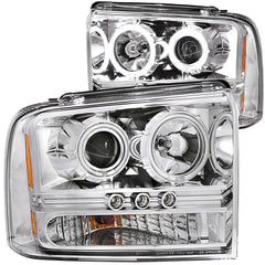 Anzo 111118 Headlights - Projector Halo - Chrome w/L.E.D Strip (CCFL) (1pc)