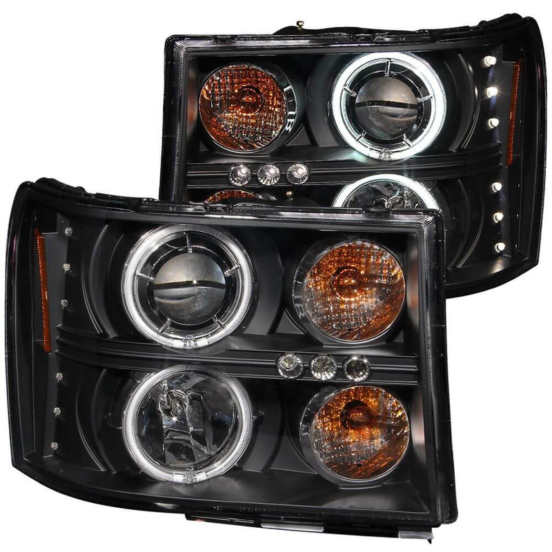 Anzo 111125 Headlights - Black Clear Projector With Halos