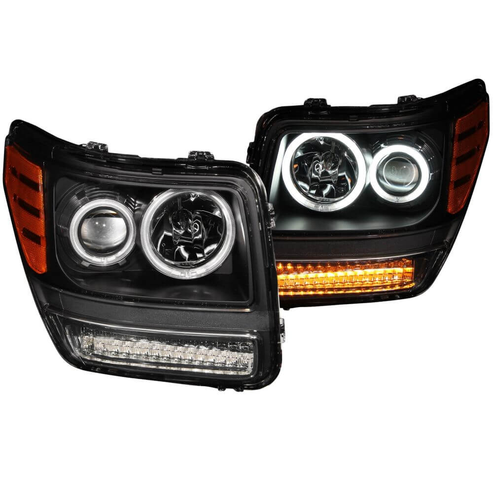 Anzo 111145 Headlights - G2 Projector Halo - Black Clear w/Amber (CCFL)