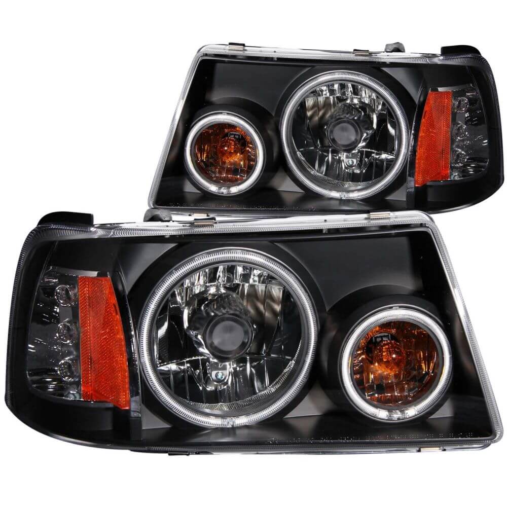 Anzo 111152 Headlights - 1 pc. Projector Halo - Black Clear w/Amber (CCFL)