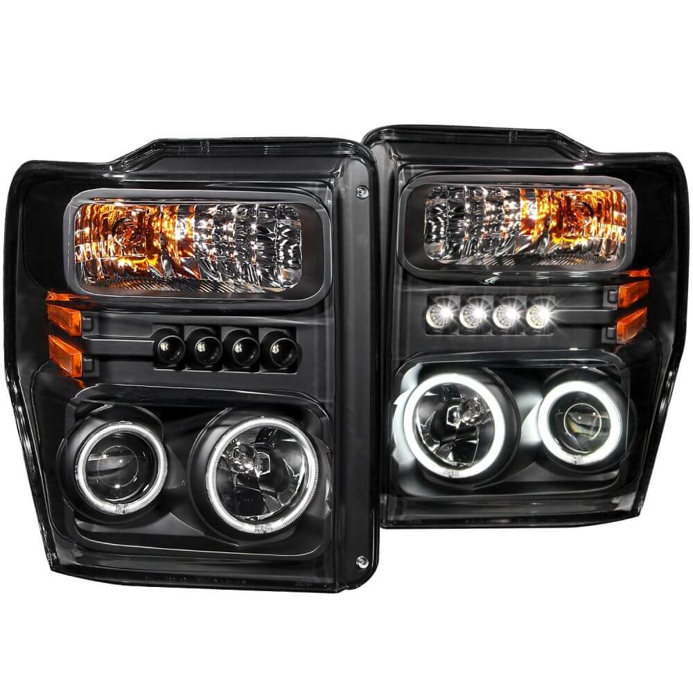 Anzo 111168 Headlights - Projector Halo - Black Clear w/Amber (CCFL)