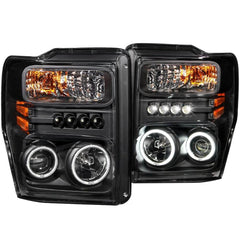 Anzo 111168 Headlights - Projector Halo - Black Clear w/Amber (CCFL)