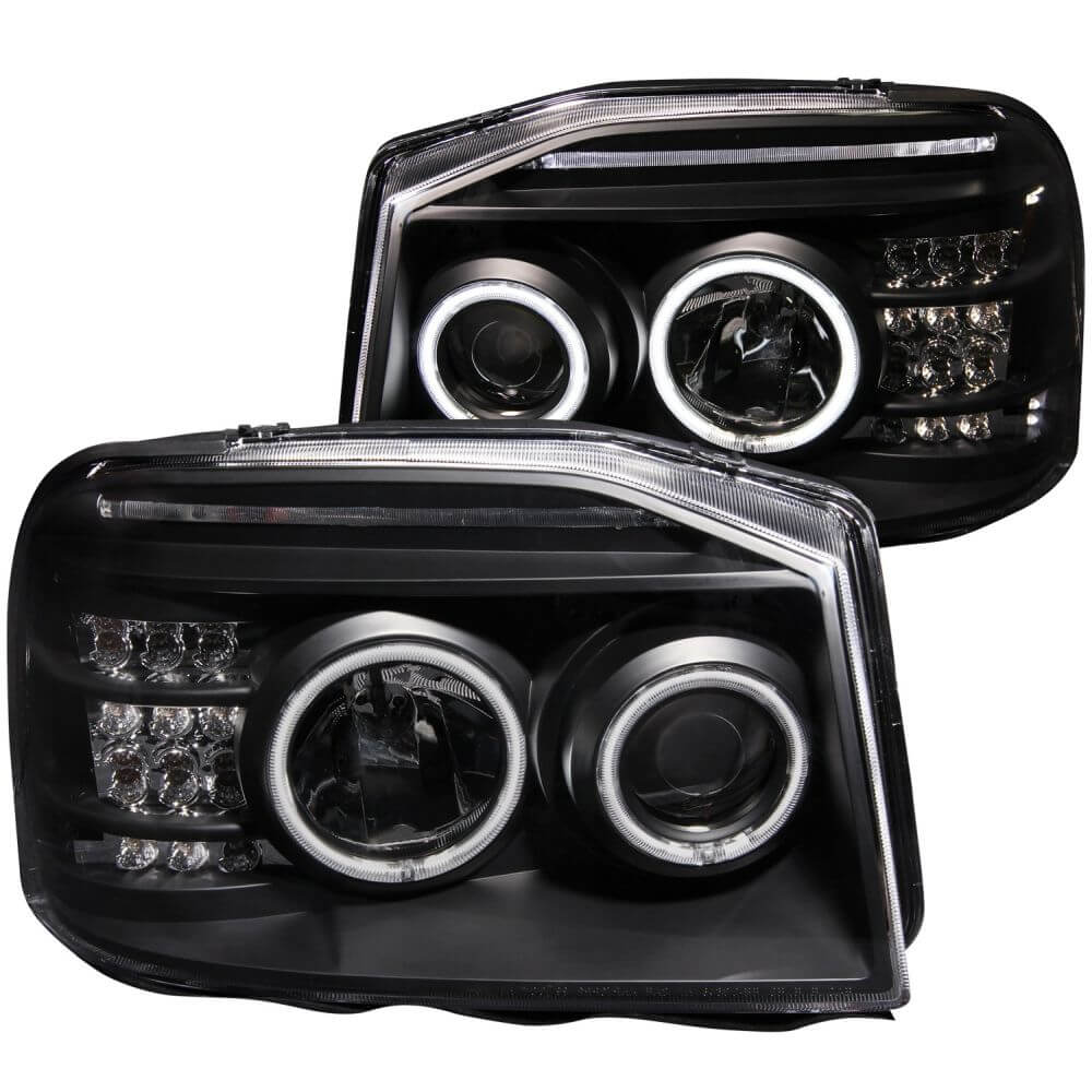 Anzo 111172 Headlights - Projector Halo - Black Clear w/Amber (CCFL)