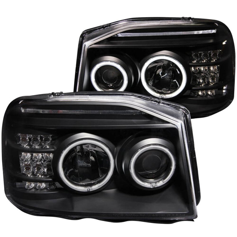 Anzo 111172 Headlights - Projector Halo - Black Clear w/Amber (CCFL)