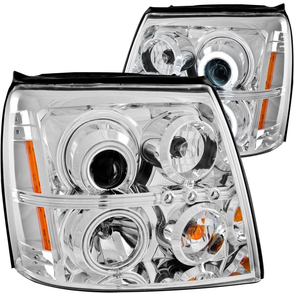 Anzo 111176 Headlights - Projector Halo - Chrome Clear w/Amber (CCFL) - HID Compatible