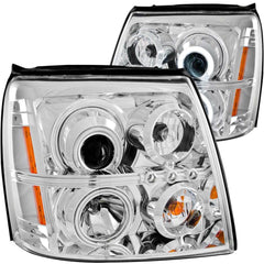 Anzo 111176 Headlights - Projector Halo - Chrome Clear w/Amber (CCFL) - HID Compatible