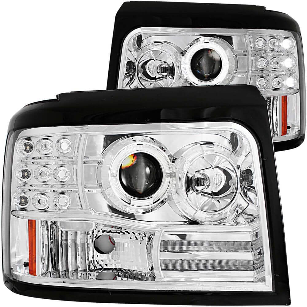 Anzo 111183 Headlights - Projector Halo - Chrome w/Side Marker w/Parking Lights