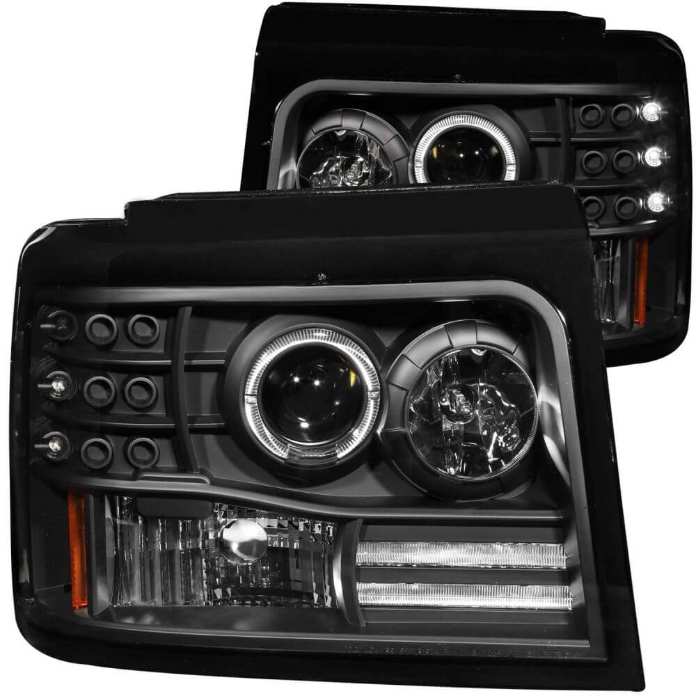 Anzo 111184 Headlights - Projector Halo - Black w/Side Marker w/Parking Lights