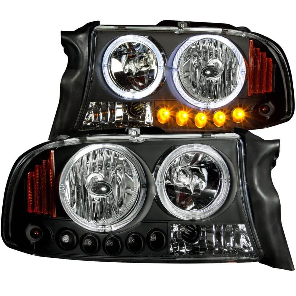 Anzo 111194 Headlights - 1 pc Projector w/LED Halo - Black Clear