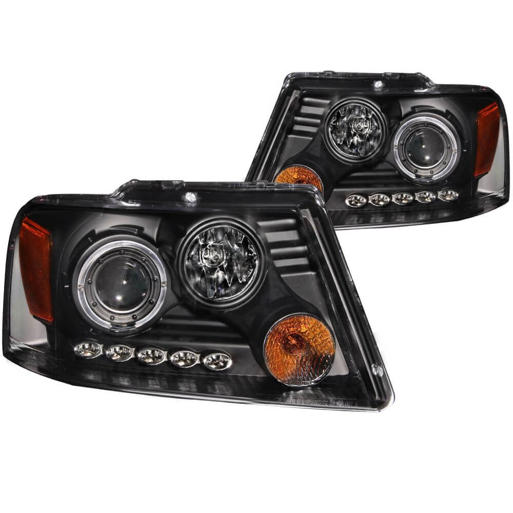 Anzo 111204 Headlights - G2 Projector Halo - Black Clear w/Amber (LED)