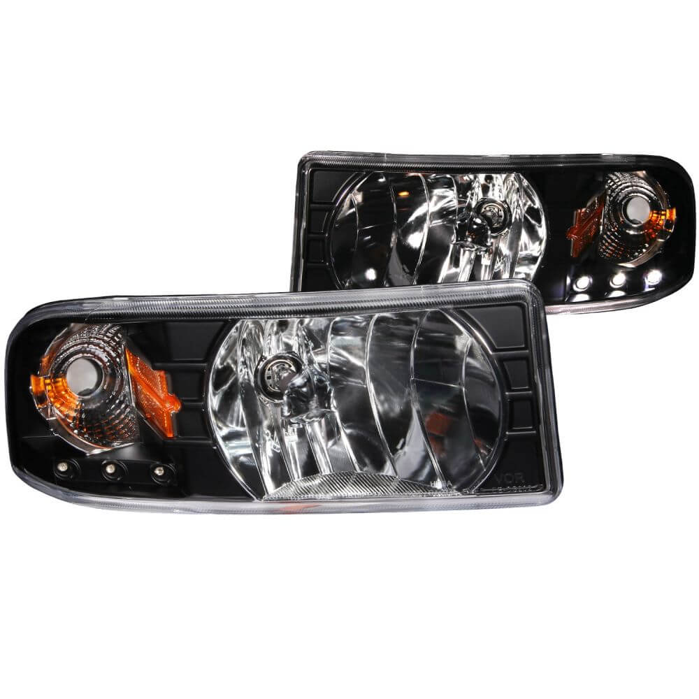 Anzo 111205 Headlights - Crystal Clear - Black w/LED Amber