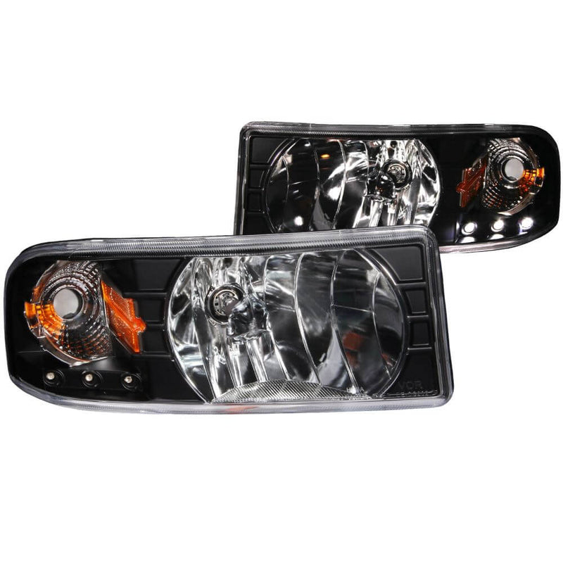 Anzo 111205 Headlights - Crystal Clear - Black w/LED Amber