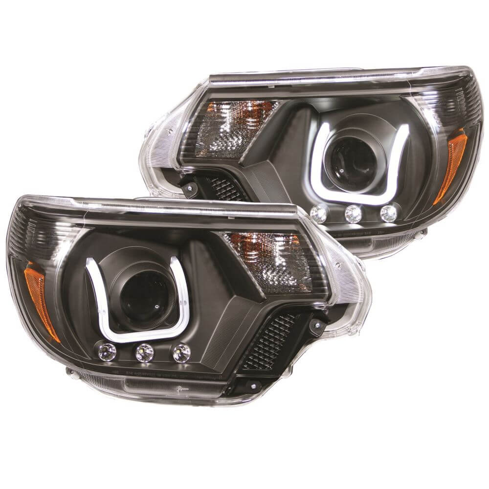 Anzo 111290 Headlights - Projector w/U-Bar - Black Clear