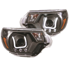 Anzo 111290 Headlights - Projector w/U-Bar - Black Clear
