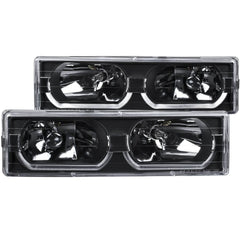Anzo 111299 Headlights - Crystal - Black Clear W/ Low-Brow