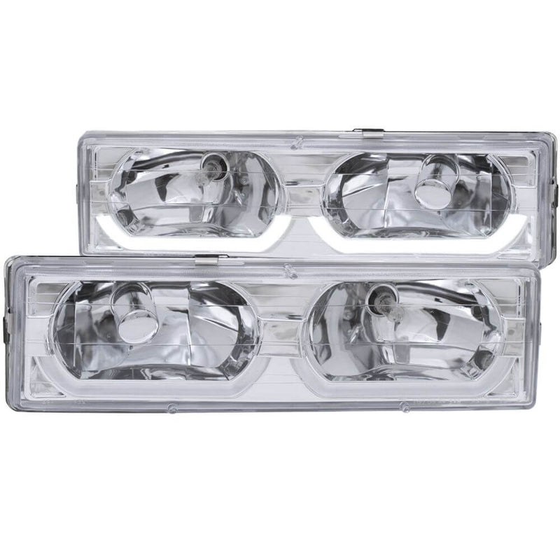 Anzo 111300 Headlights - Crystal - Chrome Clear W/ Low-Brow