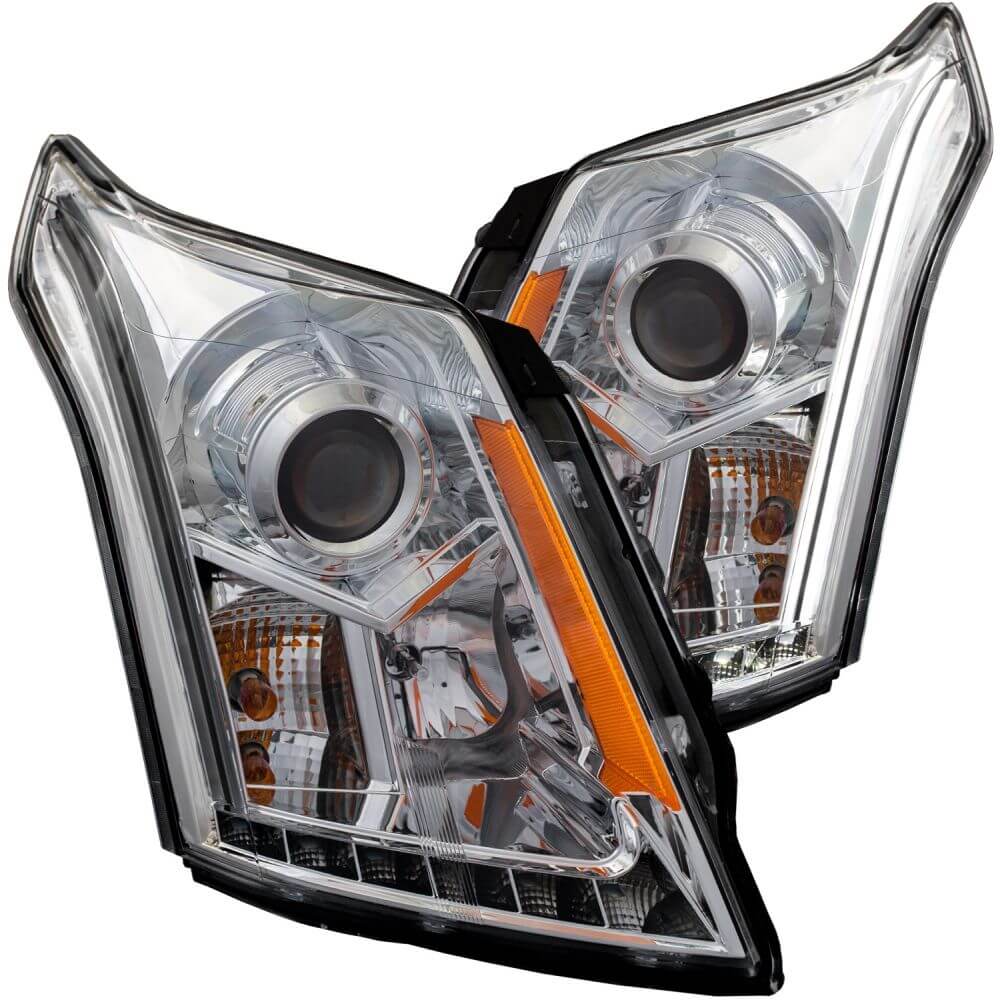 Anzo 111307 Headlights - Projector - W/ Plank Style Design Chrome Clear