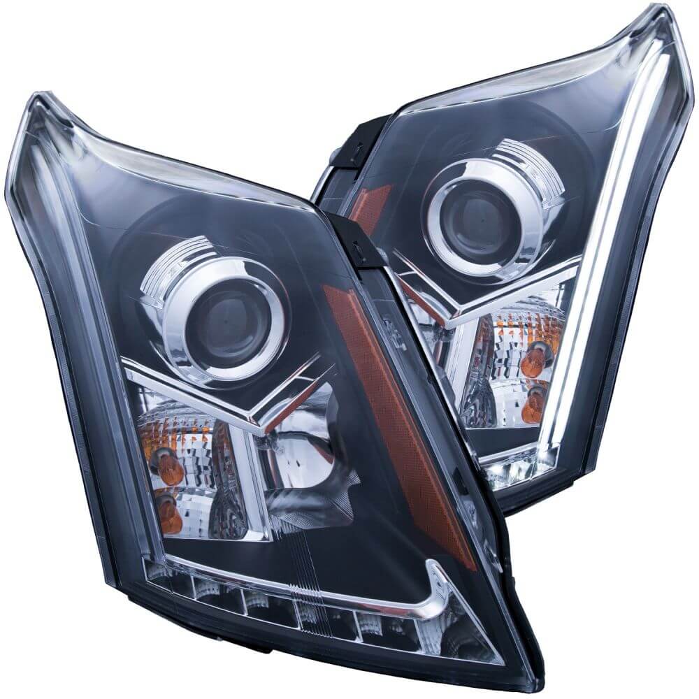 Anzo 111308 Headlights - Projector - W/ Plank Style Design Black Clear