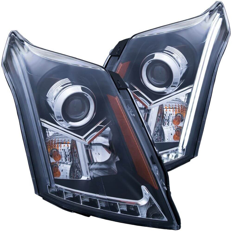 Anzo 111308 Headlights - Projector - W/ Plank Style Design Black Clear