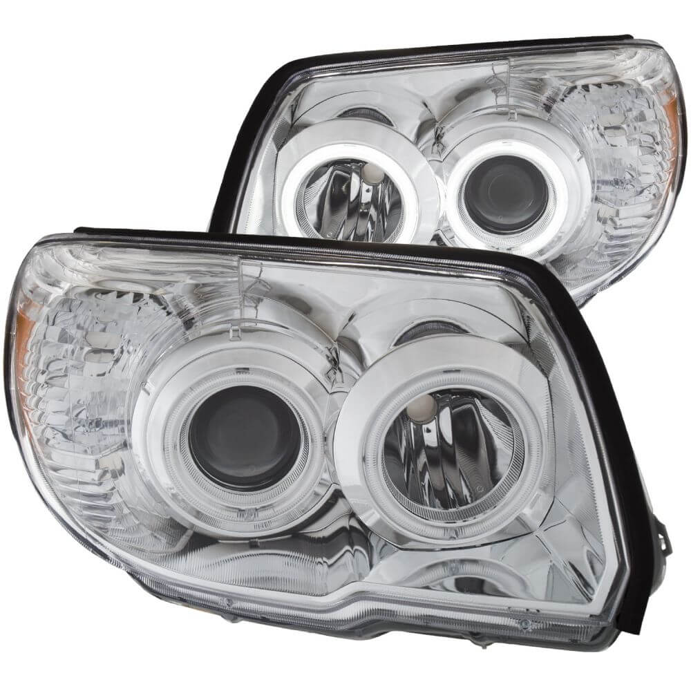 Anzo 111321 Projector Headlight Set - Clear Lens - Chrome Housing - Pair - w/U-Bar