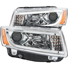 Anzo 111328 Projector Headlights w/ Plank Style Design Chrome