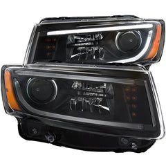 Anzo 111329 Projector Headlights w/ Plank Style Design Black