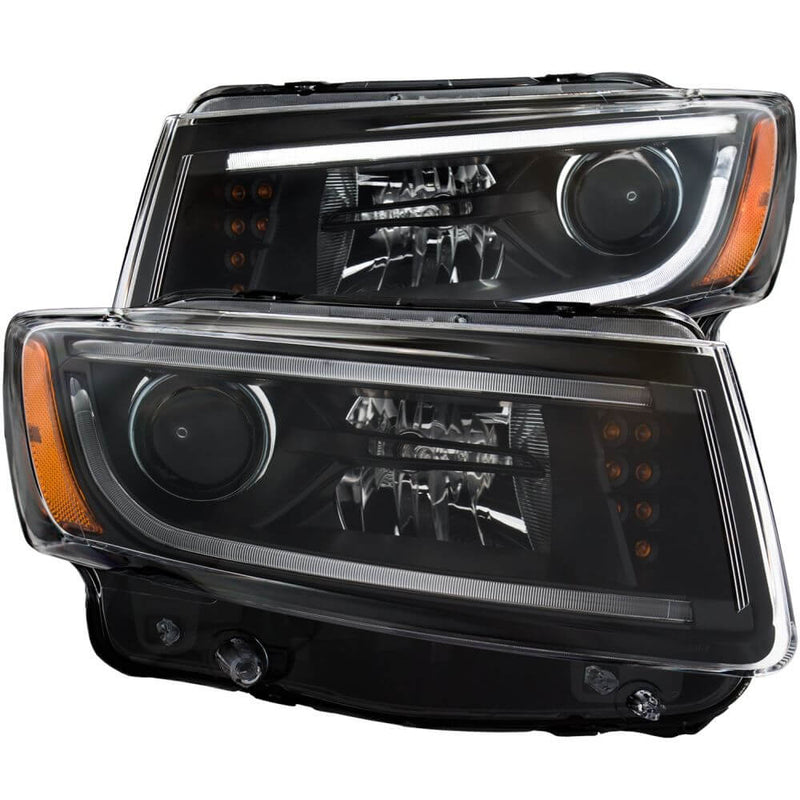 Anzo 111329 Projector Headlights w/ Plank Style Design Black