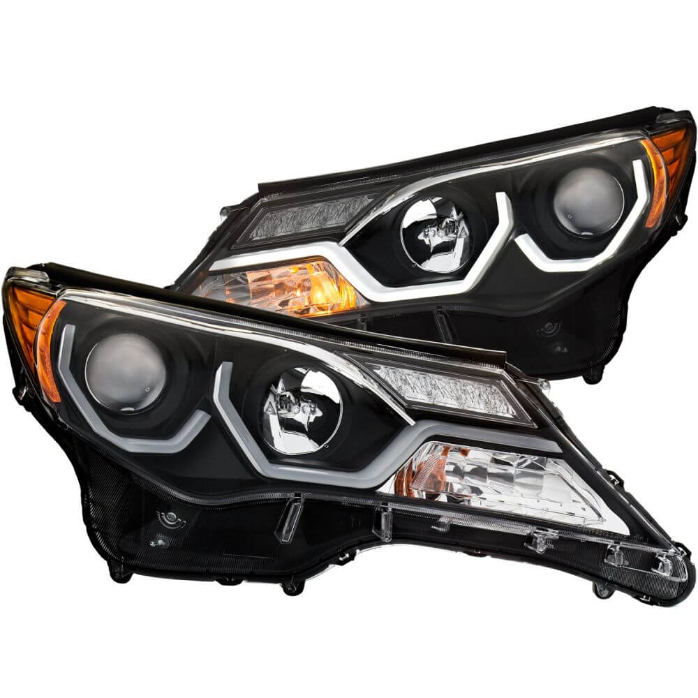 Anzo 111332 Projector Headlights w/ Plank Style Design Black