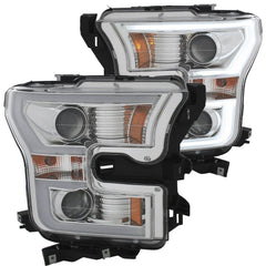 Anzo 111348 Projector Headlights w/ Plank Style Design Chrome w/ Amber