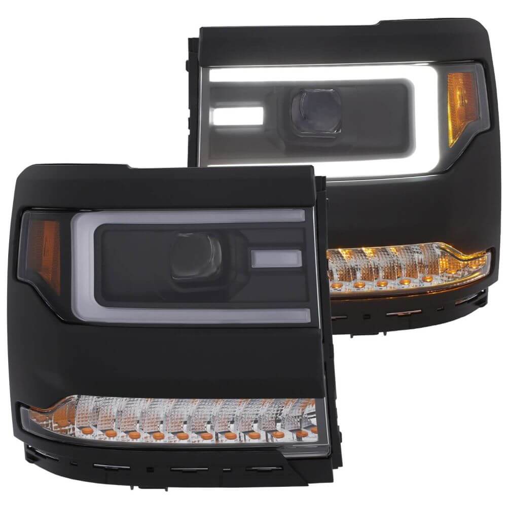 Anzo 111373 Black Plank Style Design Projector Headlights