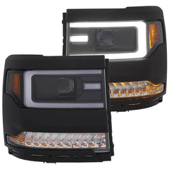 Anzo 111373 Black Plank Style Design Projector Headlights