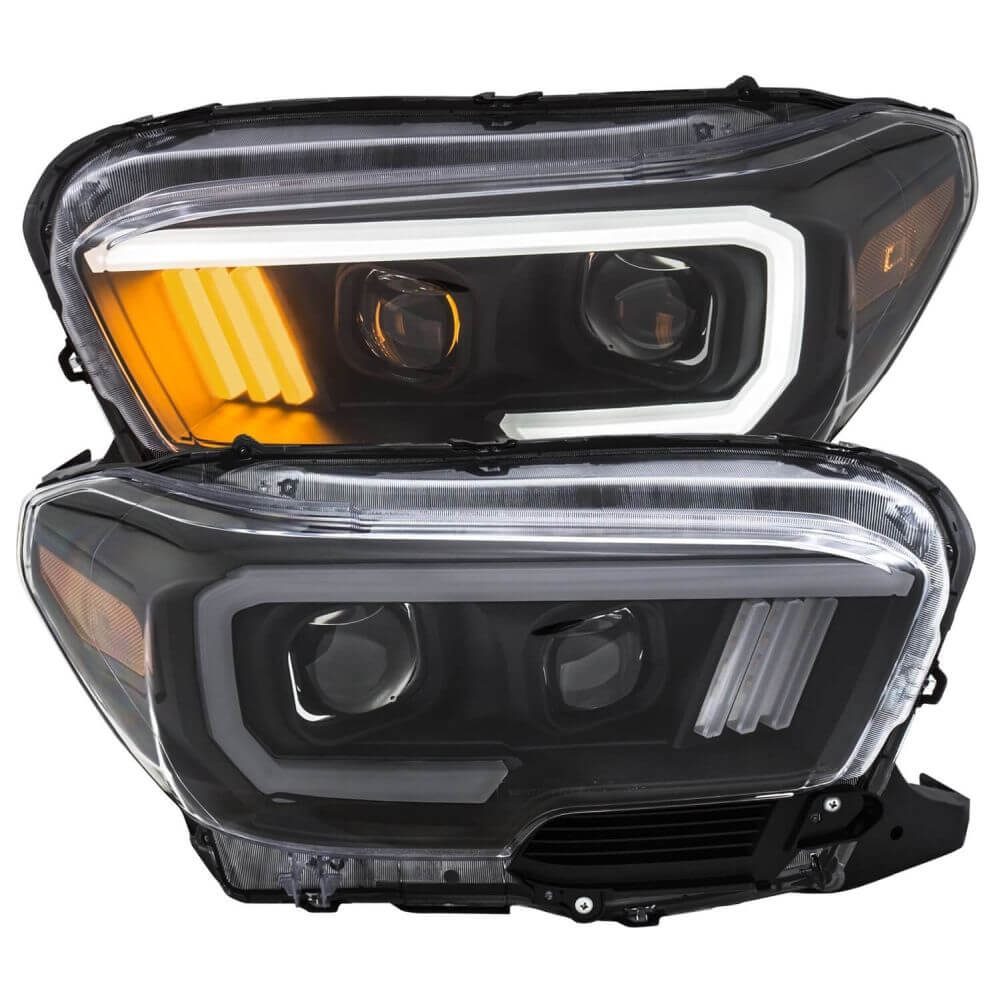 Anzo 111379 Black/Amber Plank Style Design Projector Headlights