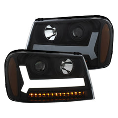 Anzo 111390 Black with Amber Projector Headlight Set