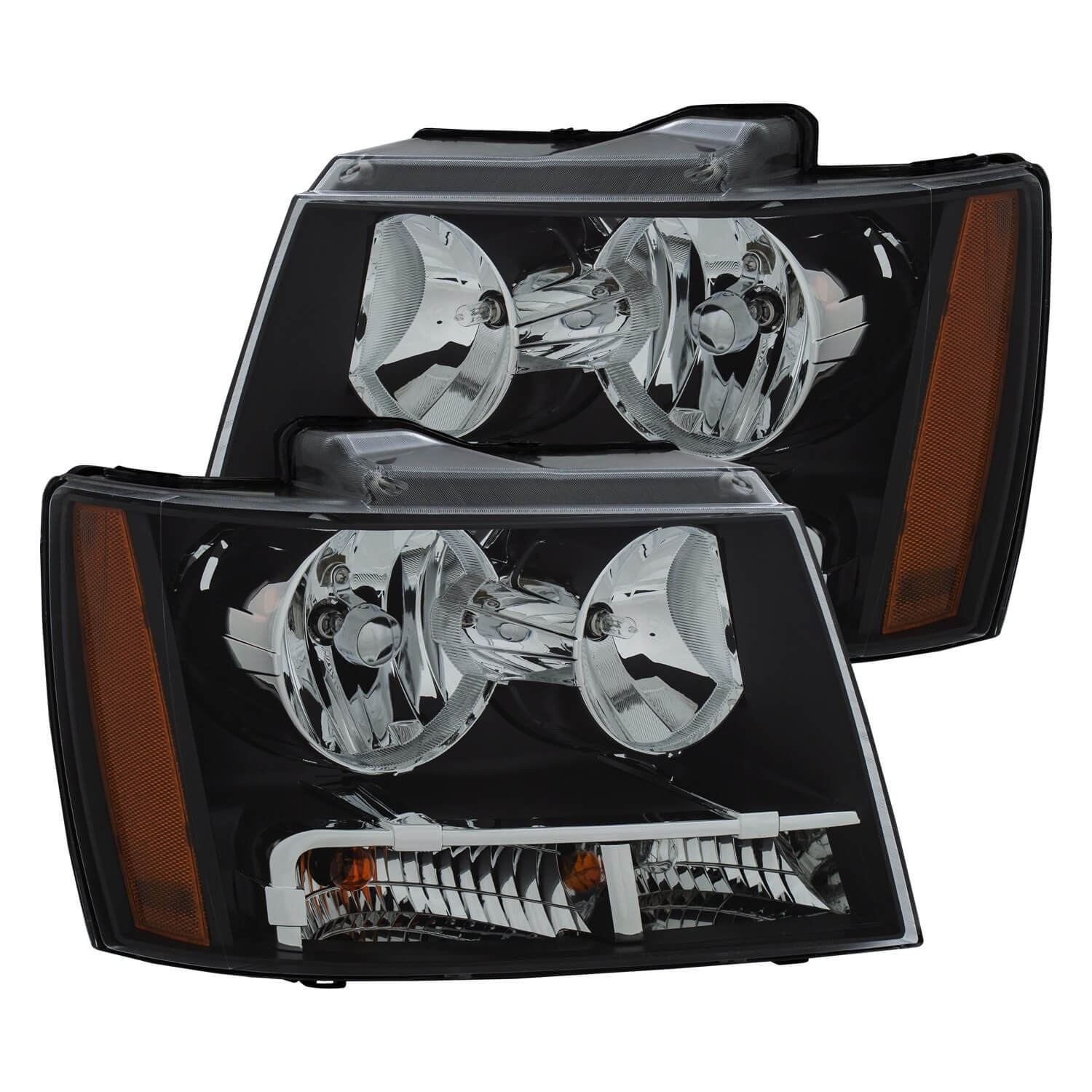 Anzo 111392 Black Crystal Headlight Set