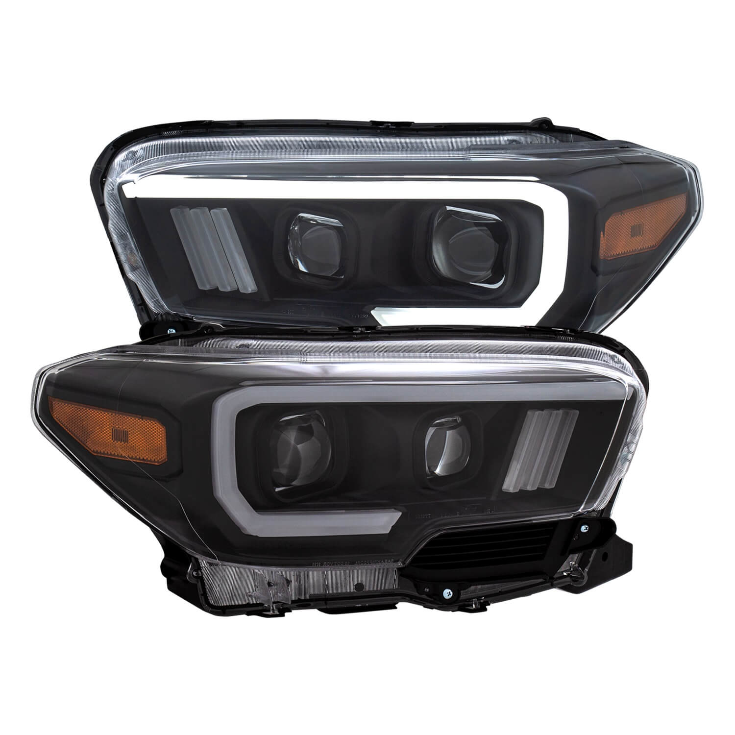 Anzo 111396 Black with Amber Projector Headlight Set