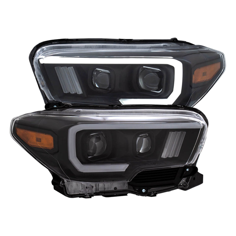 Anzo 111396 Black with Amber Projector Headlight Set