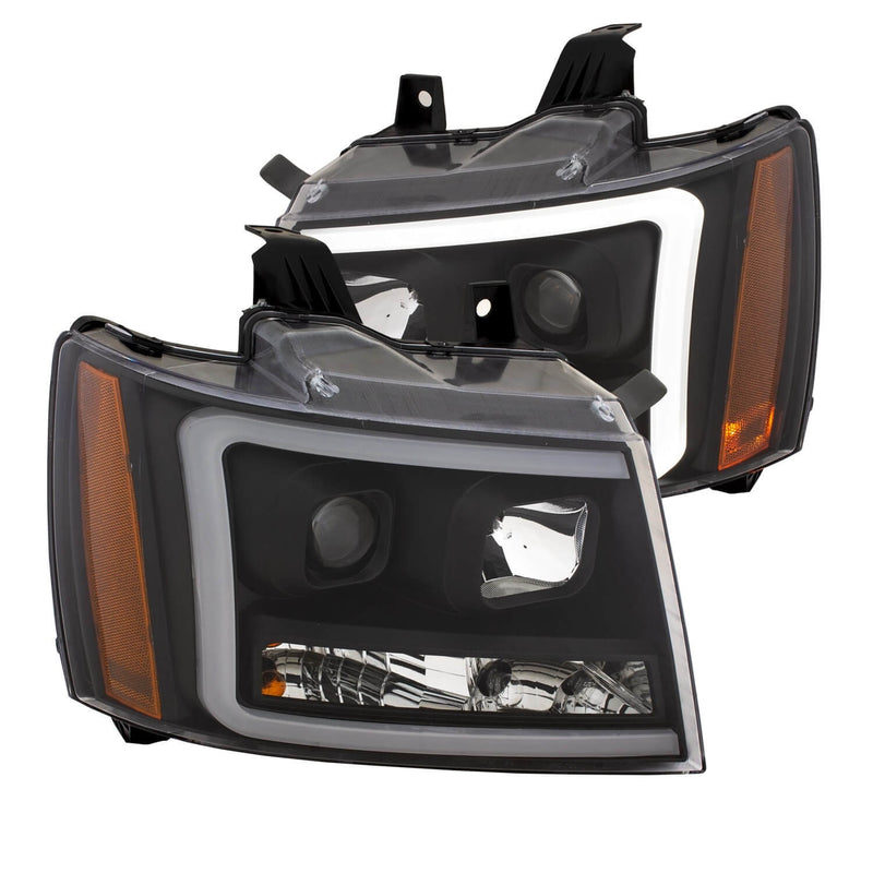 Anzo 111402 U-Bar Amber Projector Headlights With White Lens