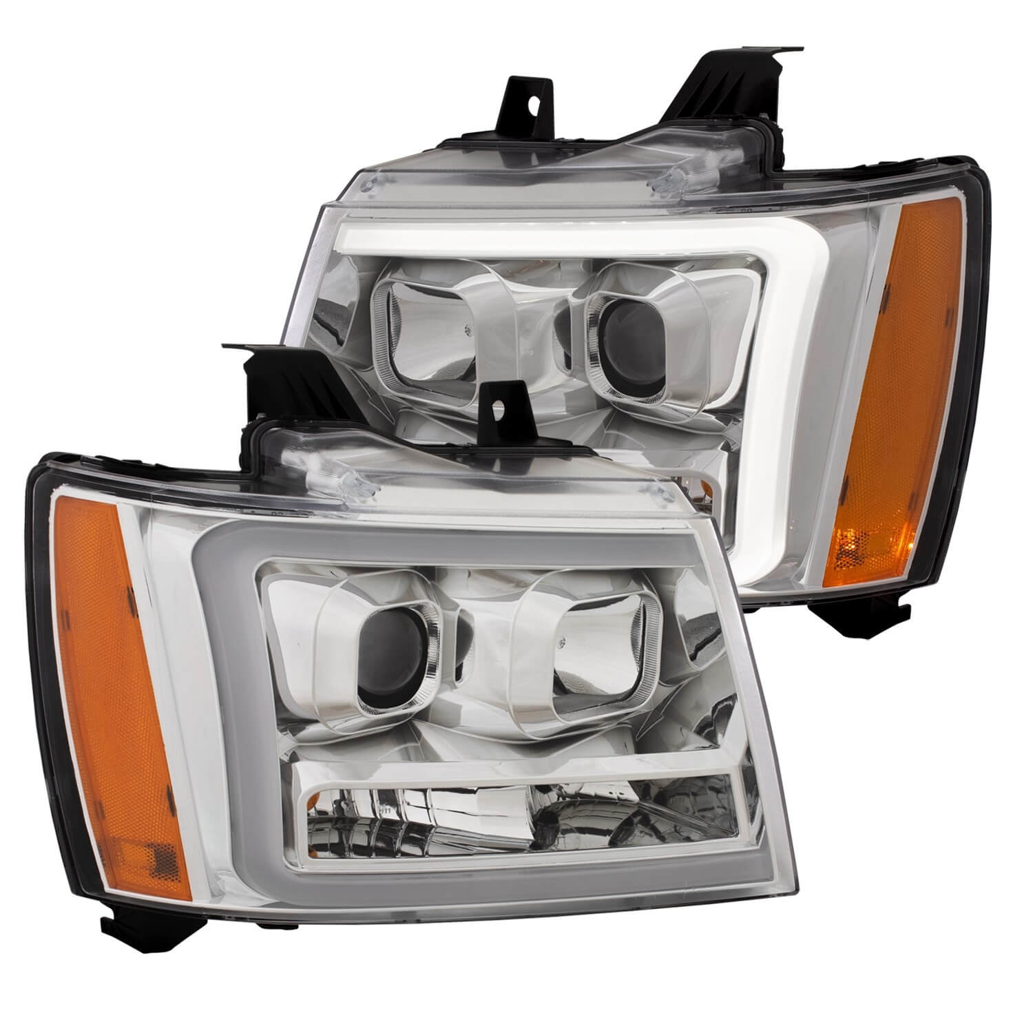 Anzo 111403 U-Bar Amber Projector Headlights With White Lens