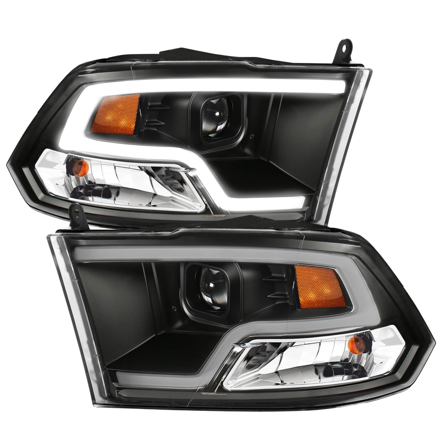 Anzo 111404 DRL Amber Projector Headlights With White Lens