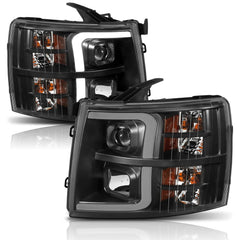 Anzo 111410 U-Bar Amber Projector Headlights With White Lens
